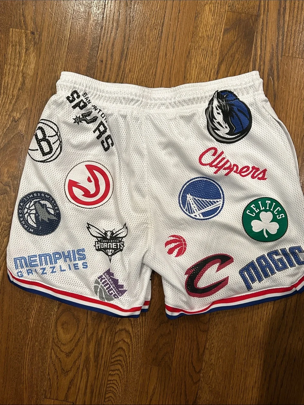 White NBA Team Mesh Shorts